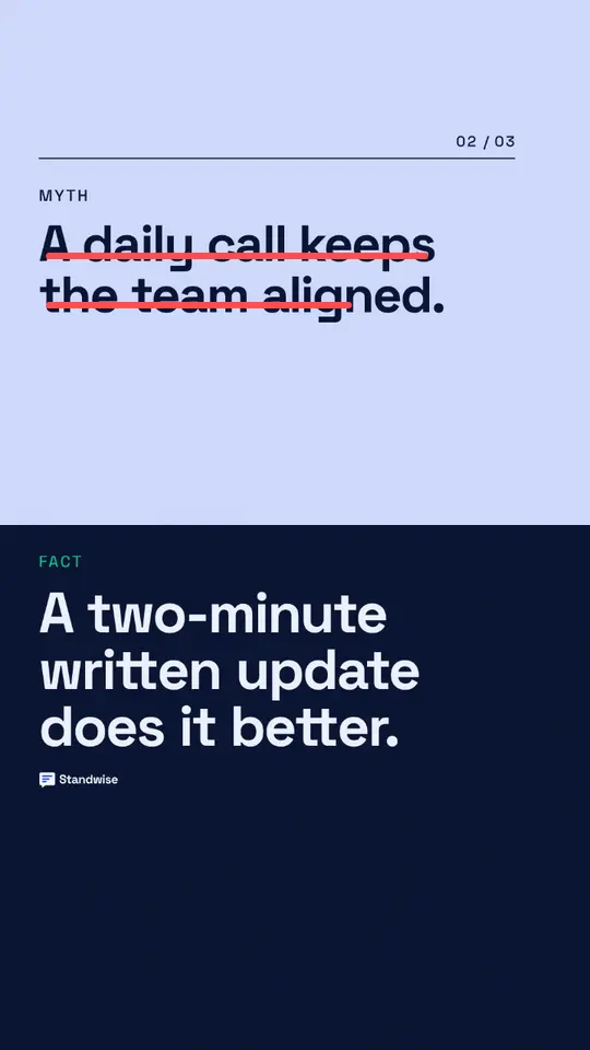 Example myth vs fact post made with Postdom for Standwise, a demo brand: the standup myth you still believe